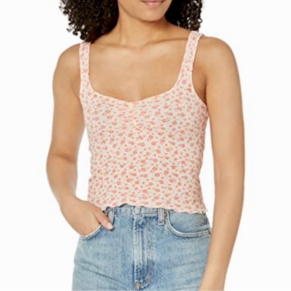 Billabong Women's Searching for Sun Baby 90s Y2K Style Ruffle Tank Melon floral